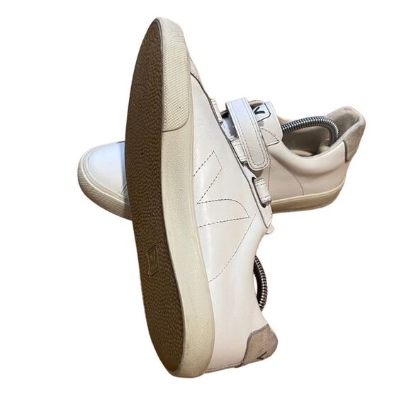 VEJA‎ Esplar Leather White Low Top 3-Lock Closure Trainers Size 8 - Picture 3 of 4
